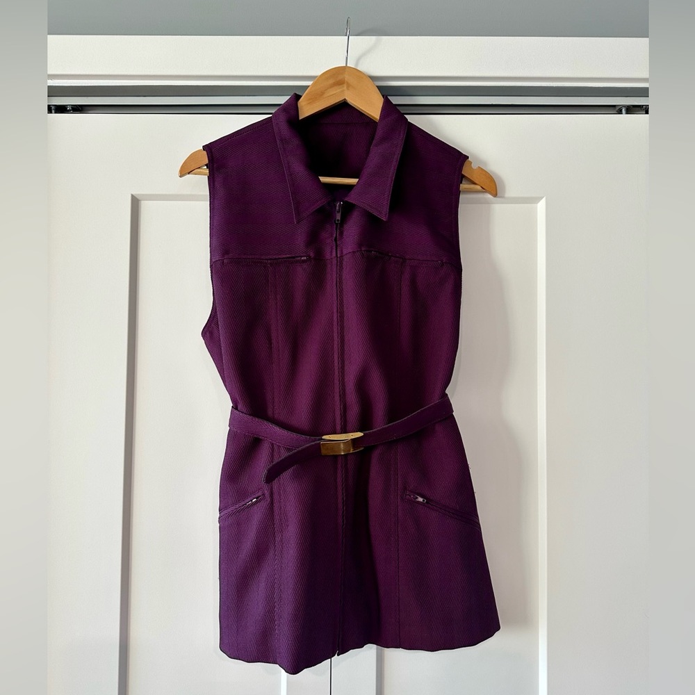 Vintage 1980s Plum Vest and Pants w/Belt